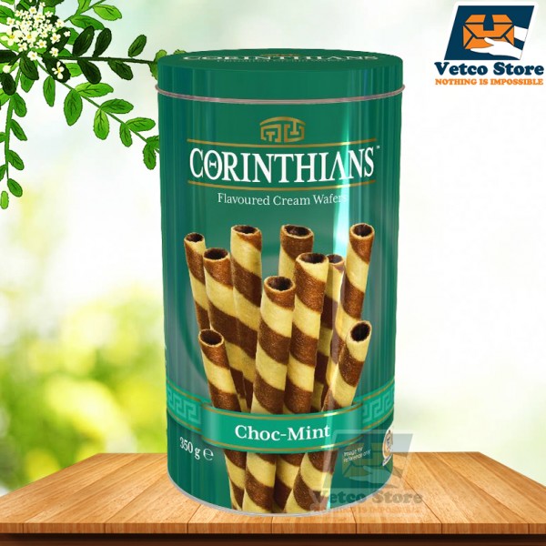 Bánh Ống Corinthians Cream Wafers Chocolate Mint 350g